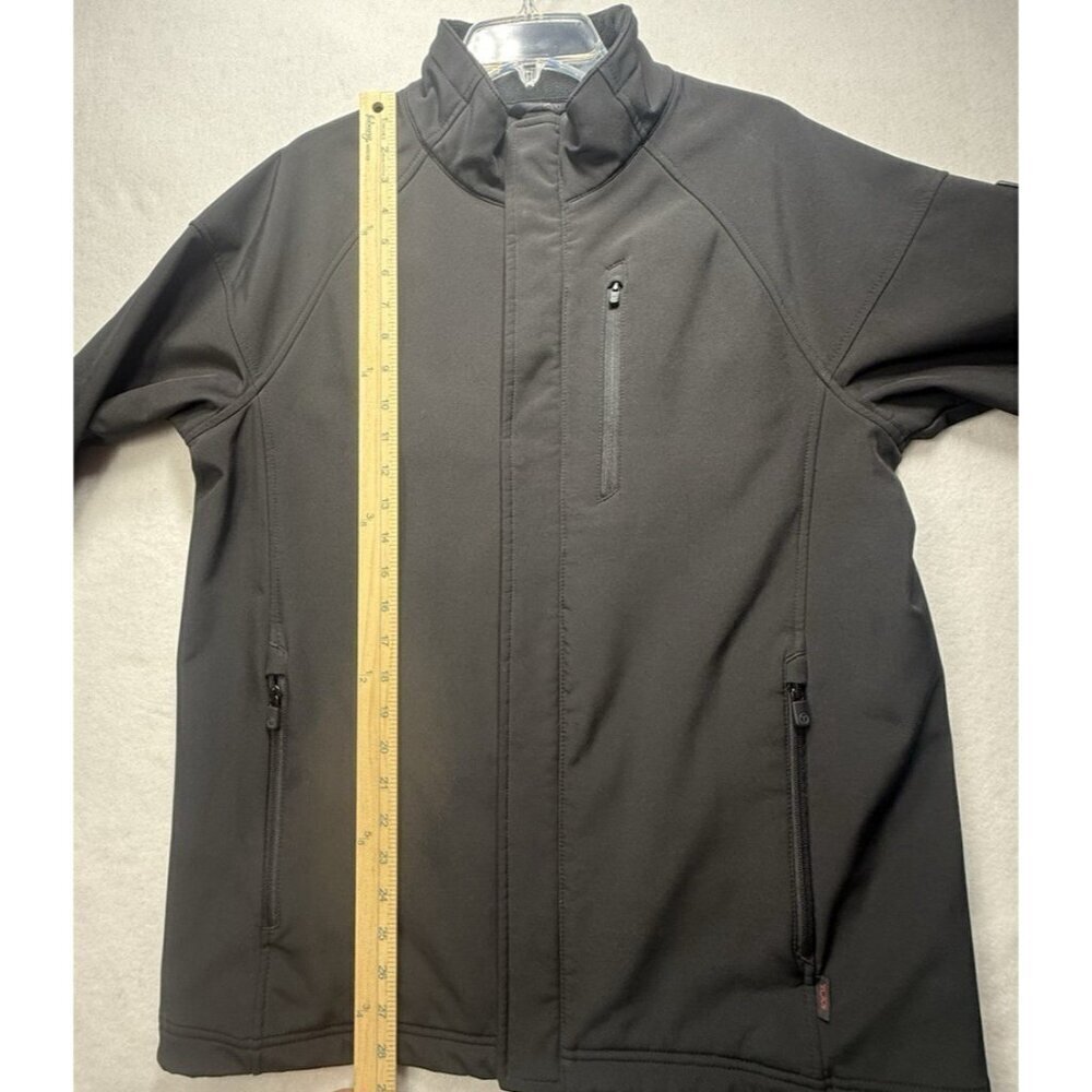 Tech By Tumi Men's Softshell Zip Jacket Black Sz M Zippered Pockets Windbreaker - Picture 9 of 10